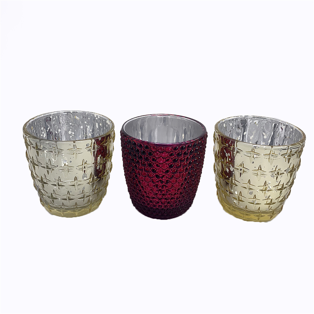Embossed Candle Glass Holder